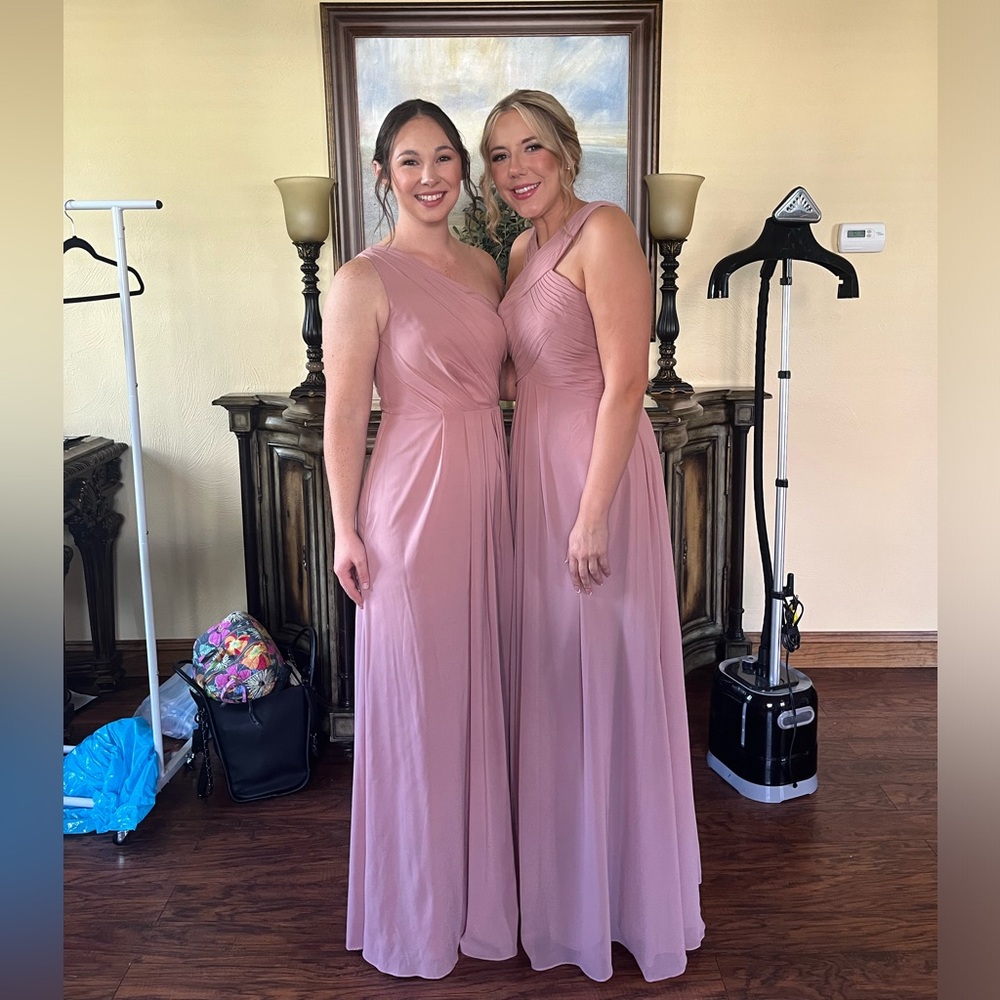 Azazie One Shoulder Dusty Rose Bridesmaids Dress